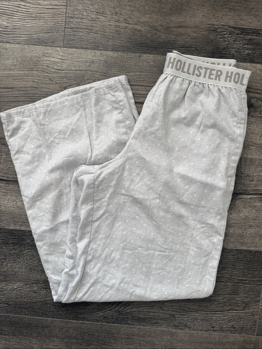 Hollister Grey Pink Heart Pajama Lounge Pants Size XS